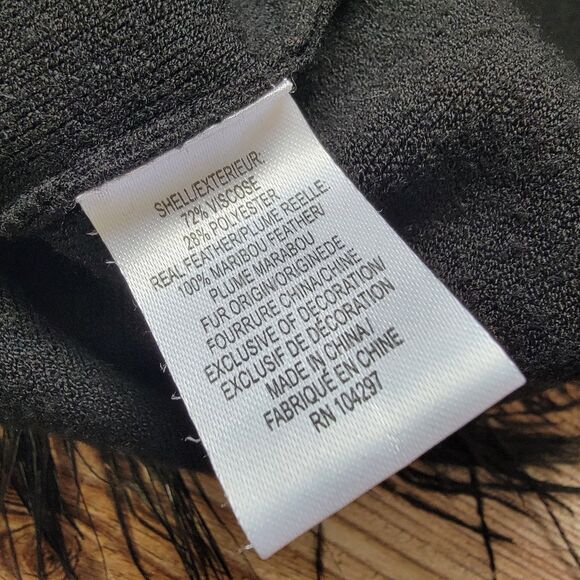 Milly Minis Feathered Hem Dress Size 8 Girls Black Sleeveless - Picture 6 of 8